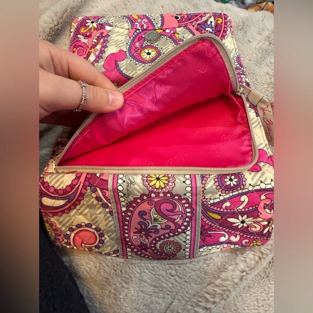 Vera Bradley Pink and Gray Paisley Clutch - Picture 4 of 5